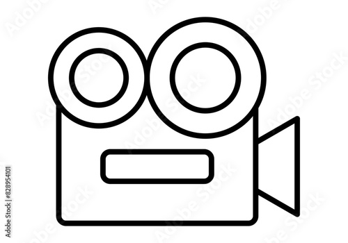 Icono negro de cámara de vídeo clásico y analógico.