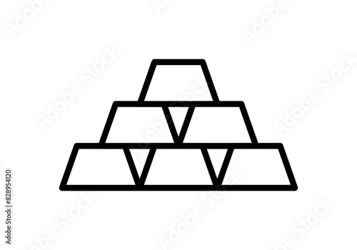 Icono negro de lingotes de oro apilados.