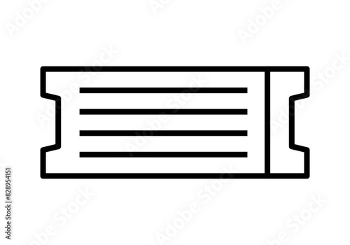 Icono negro de ticket o entrada.