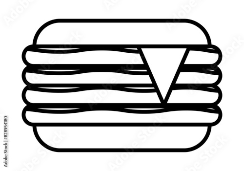Icono negro de hamburguesa en fondo blanco.