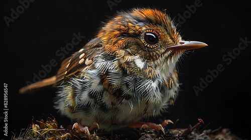 juvenile Chatham Fernbird Bowdleria rufescens with brown and white feathers extinct native to New Zealand Oceania photo