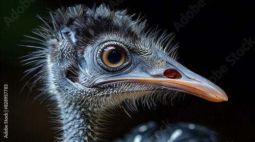 juvenile Greater Rhea Rhea americana with gray and white feathers found in Argentina South America photo