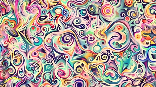 Vibrant and colorful abstract swirl pattern background perfect for creative designs and art projects 
