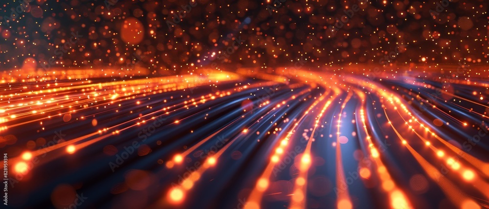 Fototapeta premium A dynamic visualization of circuit lines resembling rapid data highways