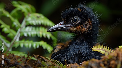 juvenile Kosrae Crake Porzana monasa with black feathers extinct native to Micronesia Oceania photo