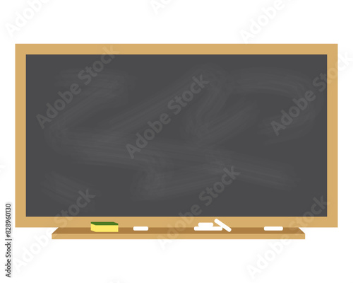 Blackboard with wooden frame. Vector illustration