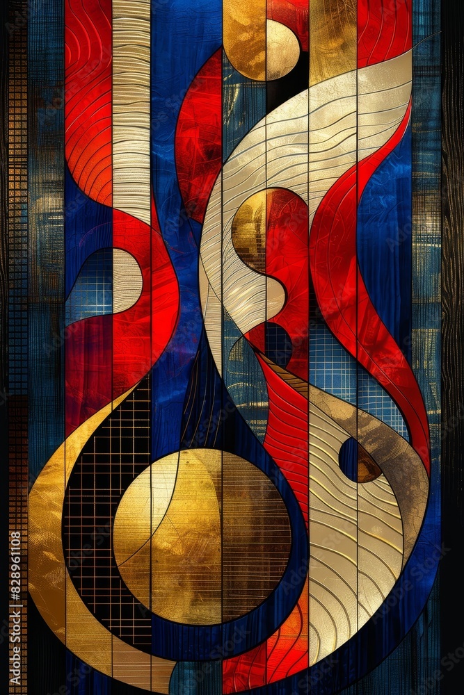 Fototapeta premium Elegant Abstract Design Stained Glass Window