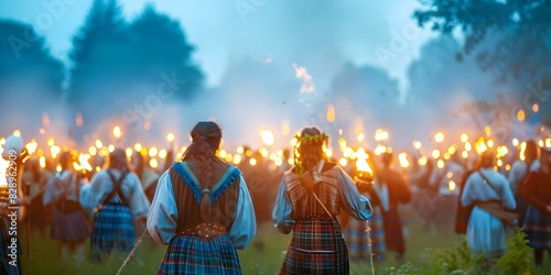 Scottish festival celebrating Beltane with social educational and community gatherings. Concept Scottish Festivals, Beltane Celebration, Social Gatherings, Community Events, Educational Activities photo