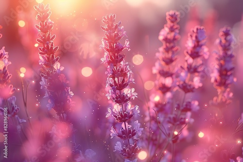 Beautiful field of lavender in summer, soft focus background, blurred, bokeh, vintage filter, sunny day