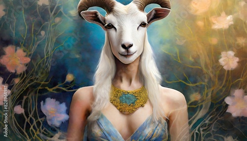 woman with goat