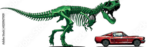 colored Tyrannosaurus skeleton image vector illustration design