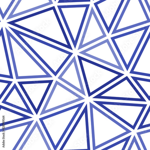 Background with triangles pattern. Big triangles size. Mono tone style. Geometric shapes outlined. Repeatable pattern. Blue Gray Harmony. Classy vector tiles. Seamless vector illustration.