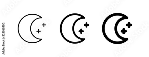 Editable crescent moon and stars vector icon. Part of a big icon set family. Perfect for web and app interfaces, presentations, infographics, etc