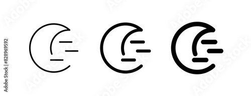 Editable cloudy windy moon vector icon. Part of a big icon set family. Perfect for web and app interfaces, presentations, infographics, etc