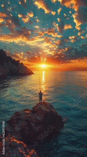 Person Paddling Boat on Water at Sunset