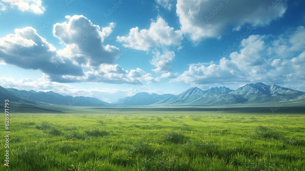 the nature grass and blue sky the nature grass and blue sky
