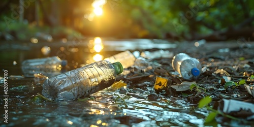 The Impact of Plastic Waste on the Environment: Harm to Ecology and Disposal Challenges. Concept Environmental Pollution, Plastic Waste Management, Ecosystem Damage, Recycling Solutions