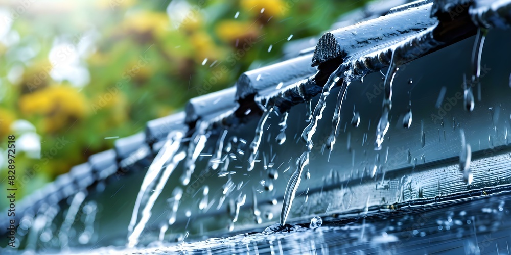 Roof rainwater drainage. Concept Drainage System, Water Management ...