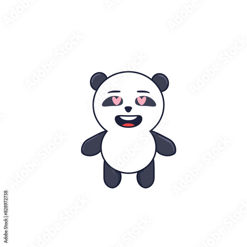 panda on white background