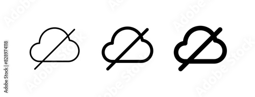 Editable vector no cloud connection icon. Part of a big icon set family. Perfect for web and app interfaces, presentations, infographics, etc