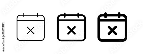 Editable vector delete calendar event icon. Part of a big icon set family. Perfect for web and app interfaces, presentations, infographics, etc