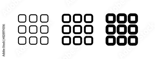 Editable vector grid menu icon. Part of a big icon set family. Perfect for web and app interfaces, presentations, infographics, etc
