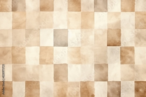 Vintage beige checkered watercolor background