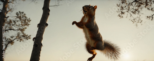 Squirrel jumping. High resolution illustration © RobinsonIcious