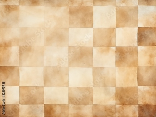 Vintage beige checkered watercolor background
