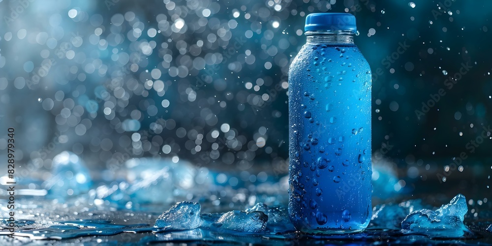 Isotonic Energy Drink in Blue: Ideal Hydration for Sports and Fitness. Concept Fitness Drinks, Isotonic Beverages, Sports Hydration, Blue Energy Drink, Athletic Performance Isotonic Energy Drink in Blue: Ideal Hydration for Sports and Fitness. Concept Fitness Drinks, Isotonic Beverages, Sports Hydration, Blue Energy Drink, Athletic Performance