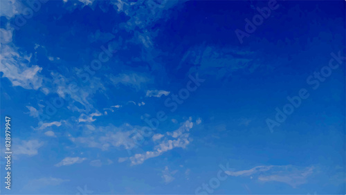 Clear blue sky with clouds. Light sky blue shades watercolor background. Sky Nature Landscape Background. sky background with white fluffy clouds.><