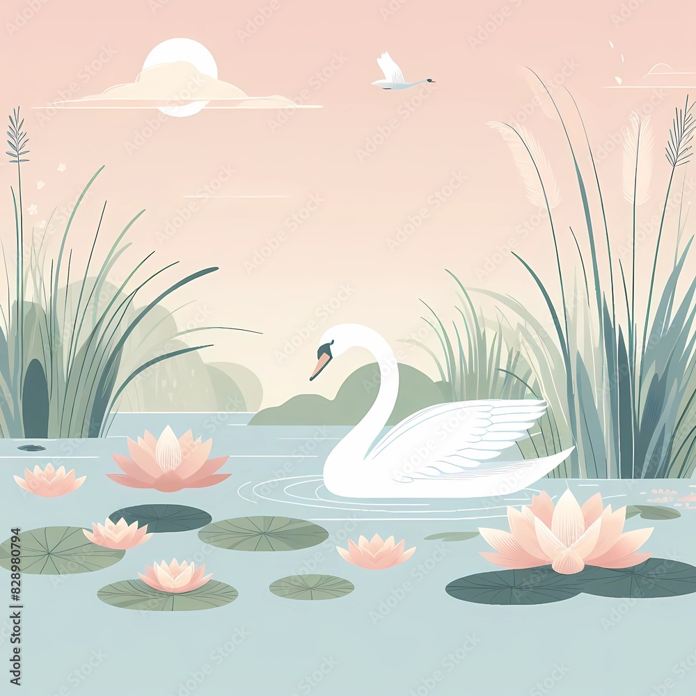 Obraz premium Simple and minimalist goose bacground,Generative AI