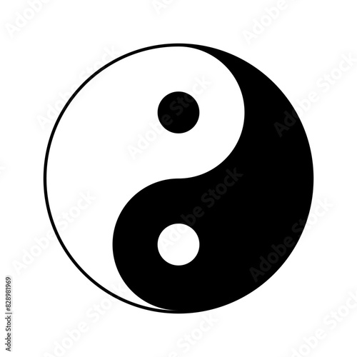 Yin Yang Taoism Chinese Religion Symbol Isolated Vector Illustration