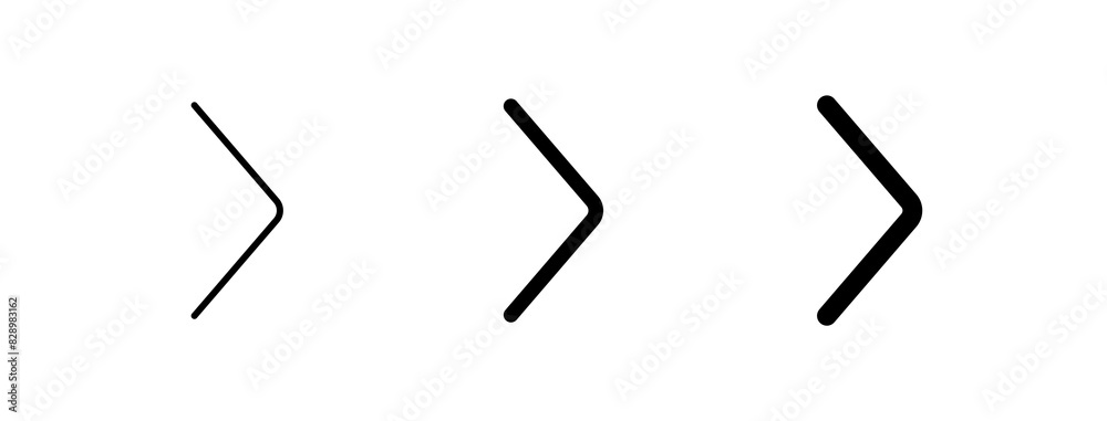 Vector single arrow chevron right icon. Black, white background. Perfect for app and web interfaces, infographics, presentations, marketing, etc. Vector single arrow chevron right icon. Black, white background. Perfect for app and web interfaces, infographics, presentations, marketing, etc.