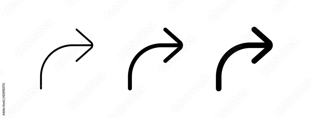 Vector turn right arrow chevron icon. Black, white background. Perfect for app and web interfaces, infographics, presentations, marketing, etc. Vector turn right arrow chevron icon. Black, white background. Perfect for app and web interfaces, infographics, presentations, marketing, etc.