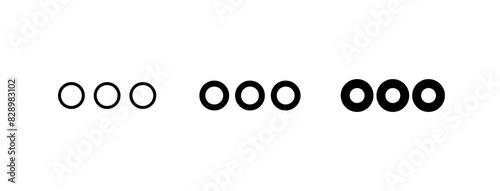 Vector horizontal ellipsis menu icon. Black, white background. Perfect for app and web interfaces, infographics, presentations, marketing, etc.