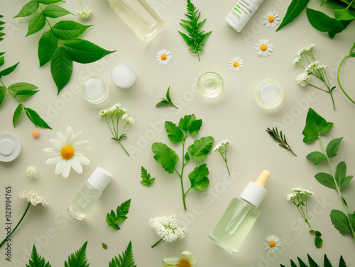 Natural skin care beauty products, Laboratory and development concept