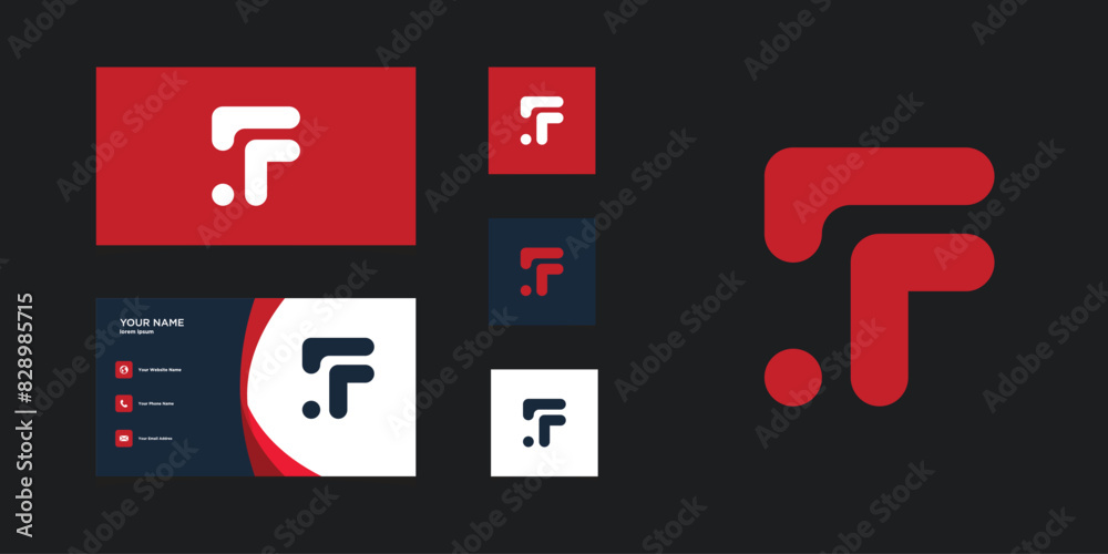 Letter F logo design with creative concept and business card. Premium Vector Letter F logo design with creative concept and business card. Premium Vector