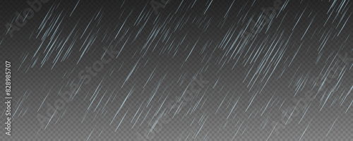 Raindrops on transparent background. 
Storm with rain and white cloud isolated on transparent background. Downpour, hail rainy weather. png