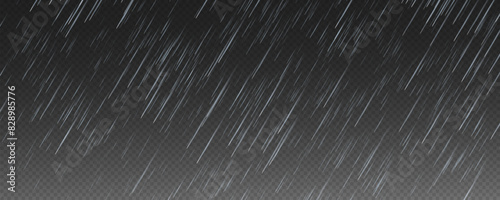 Raindrops on transparent background. 
Storm with rain and white cloud isolated on transparent background. Downpour, hail rainy weather. png