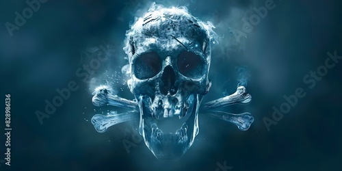 An Iconic Symbol of Piracy: The Eerie Skull and Crossbones. Concept Pirate Flag, Jolly Roger, Skull and Crossbones, Maritime History, International Symbol photo