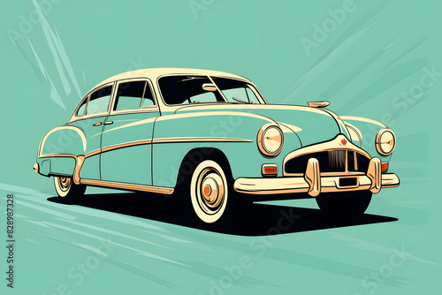 vintage style car illustration pop art vintage car art illustrated