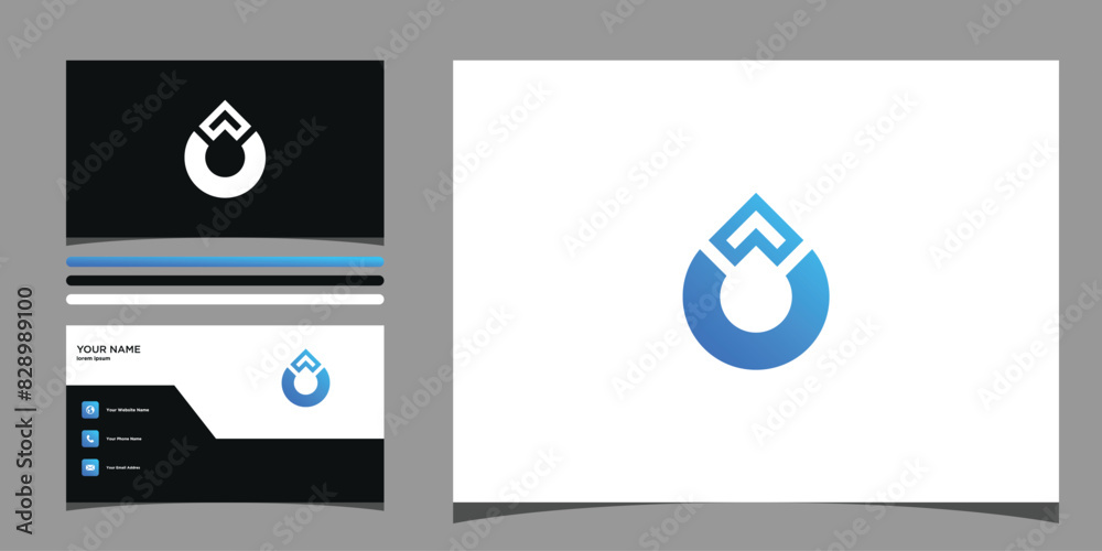 Letter O logo design with creative concept and business card. Premium Vector Letter O logo design with creative concept and business card. Premium Vector