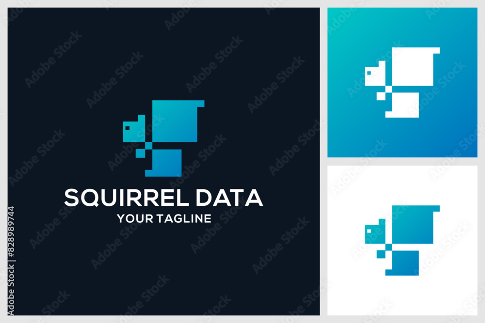 Squirrel Tech logo design vector Squirrel Tech logo design vector