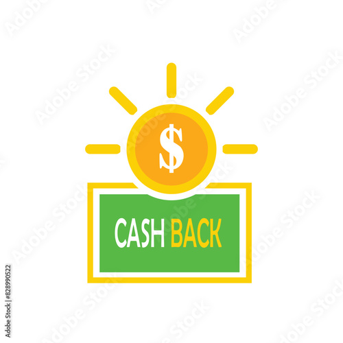 Cashback badge. Money back logo template. Bonus cash back icon. Refund money service for partner program. Vector illustration.