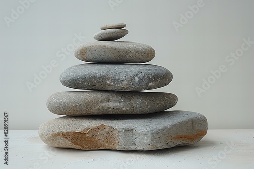 Depicting a  stack of stones are shown against a white background