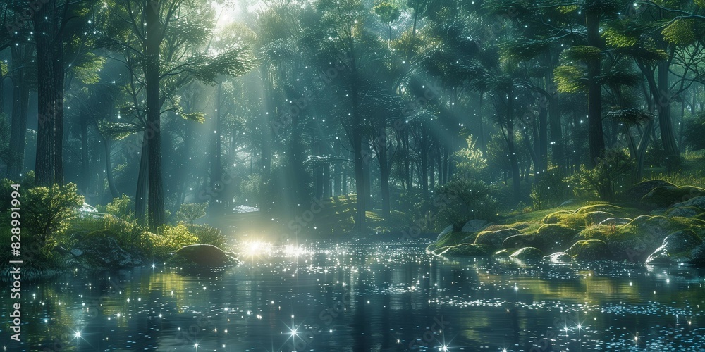 Moonlit Magic in the Forest, generative ai Moonlit Magic in the Forest, generative ai