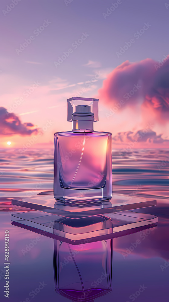 bottle of pink perfume bottle of pink perfume