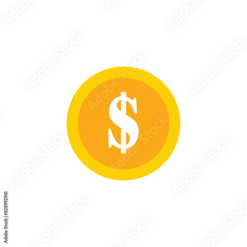 Best Dollar Coin Icon For Mobile Apps And Website Menu Design. Best Coin Icon Vector Illustration On White Background.