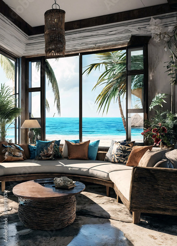 interior design beach furniture luxury view